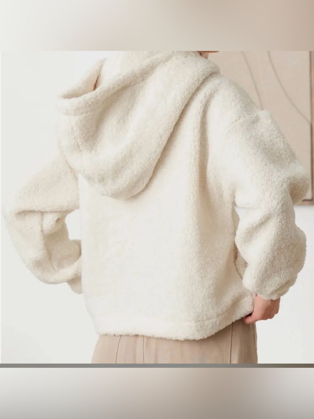 Cozy Sherpa Pullover Jacket in Cream